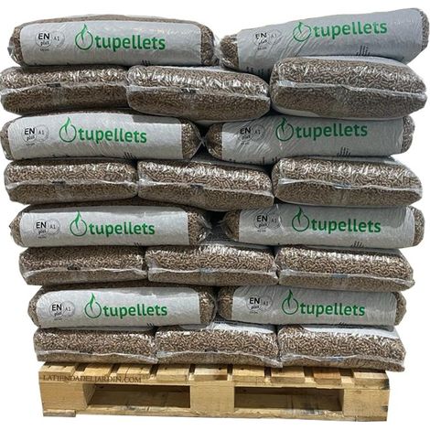 Suinga – Granulés de bois 100% naturel pour chauffage – 600 Kg en 40 sacs de 15 kg – Certifié EN PLUS A1 – Cylindres de 6 mm pour combustion optimale